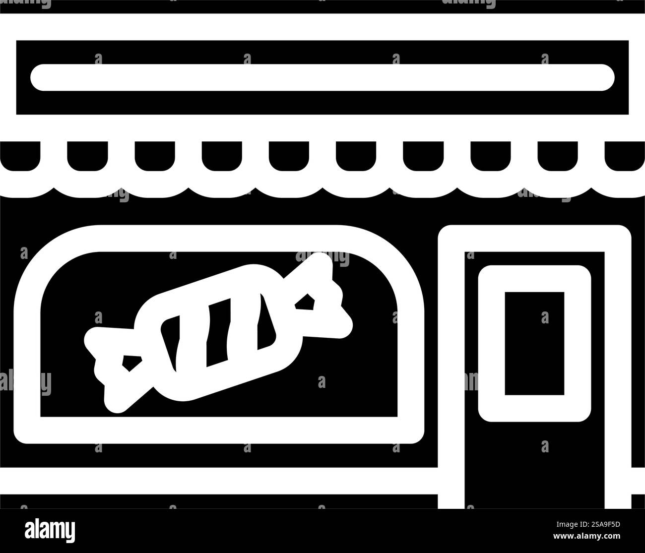 pasticceria street cafe glifo icona vettoriale. cartello con la pasticceria street cafe. illustrazione del simbolo isolato. illustrazione vettoriale dell'icona del glifo di strada della pasticceria Illustrazione Vettoriale