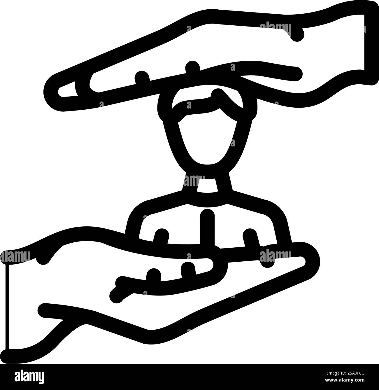 vettore icona della linea aziendale per la gestione della salute e della sicurezza. cartello aziendale per la gestione della salute e della sicurezza. illustrazione nera del simbolo del contorno isolato. illustrazione vettoriale dell'icona della linea aziendale per la gestione della salute e della sicurezza Illustrazione Vettoriale
