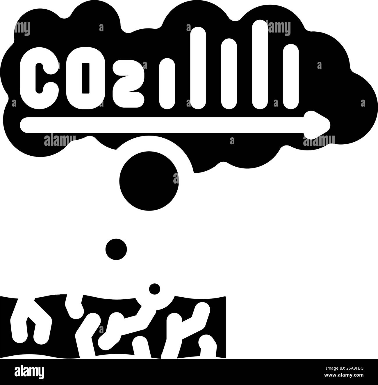 emissione di pellet di legno glifo vettore icona. emissione di pellet di legno. illustrazione del simbolo isolato. illustrazione del vettore dell'icona del glifo per le emissioni di pellet di legno Illustrazione Vettoriale