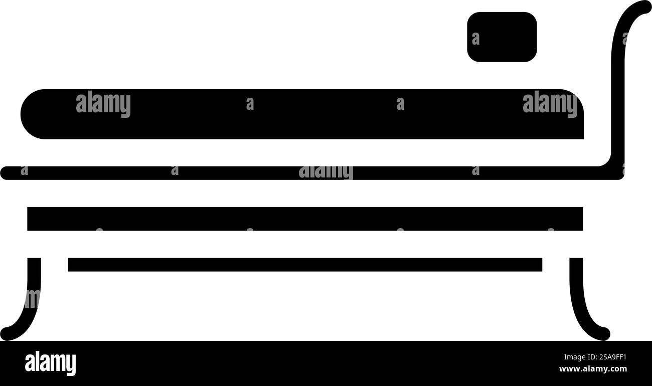 icona vettoriale per mobili da esterno con letto da giorno. cartello per mobili da esterno con letto da giorno. illustrazione del simbolo isolato. illustrazione vettoriale con icona a forma di glifo per mobili da esterno con lettino da giorno Illustrazione Vettoriale