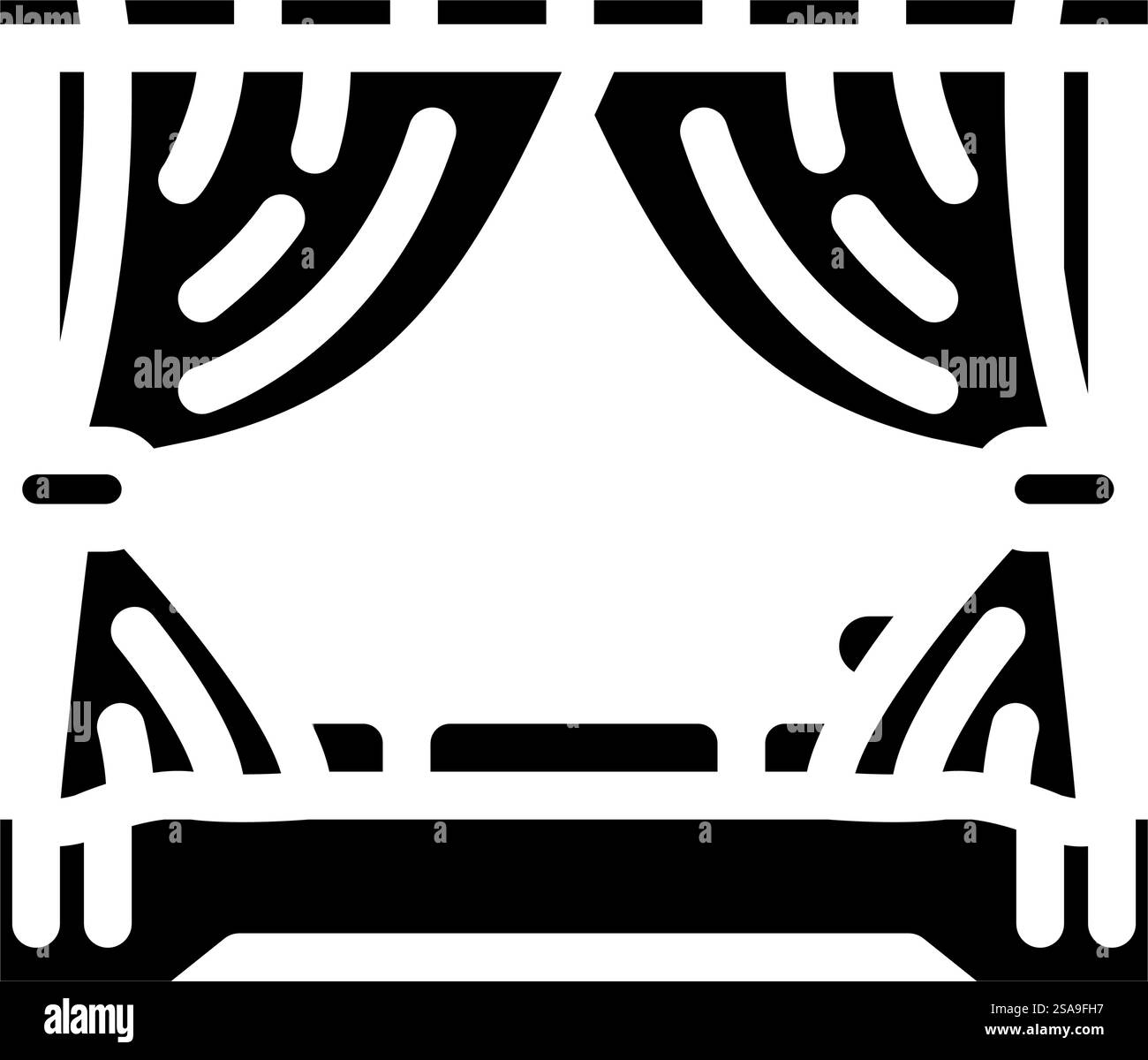 letto a baldacchino per mobili da esterno con icona a forma di glifo. cartello con letto a baldacchino per mobili da esterno. illustrazione del simbolo isolato. illustrazione vettoriale icona glifo per mobili esterni con letto a baldacchino Illustrazione Vettoriale