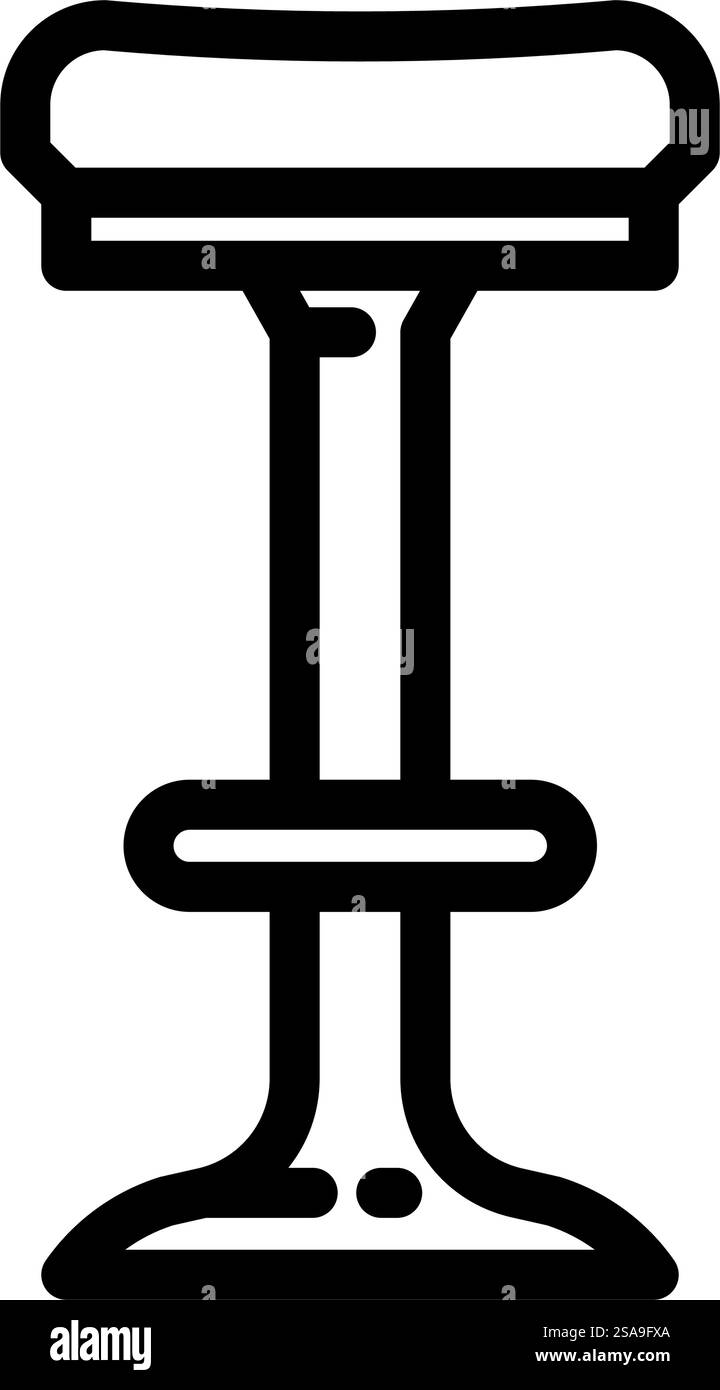 sgabello da bar per mobili da esterno, icona vettoriale. cartello per mobili da esterno con sgabello da bar. illustrazione nera del simbolo del contorno isolato. illustrazione vettoriale dell'icona dello sgabello da bar per mobili da esterno Illustrazione Vettoriale