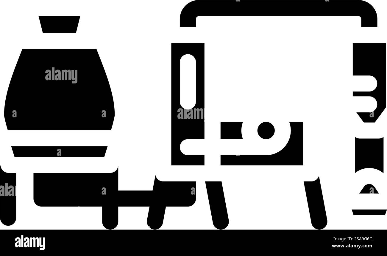 vettore icona glifo per pellet di legno di produzione. cartello di produzione pellet di legno. illustrazione del simbolo isolato. illustrazione del vettore dell'icona del glifo del pellet di legno di produzione Illustrazione Vettoriale