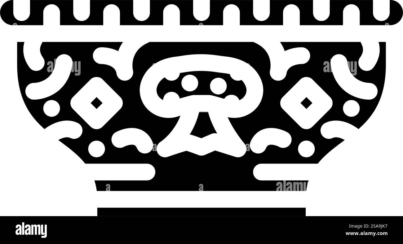offre un vettore icona glifo buddhista ciotola. che offre il segno buddhista bowl. illustrazione del simbolo isolato. illustrazione vettoriale dell'icona del glifo buddhista ciotola Illustrazione Vettoriale
