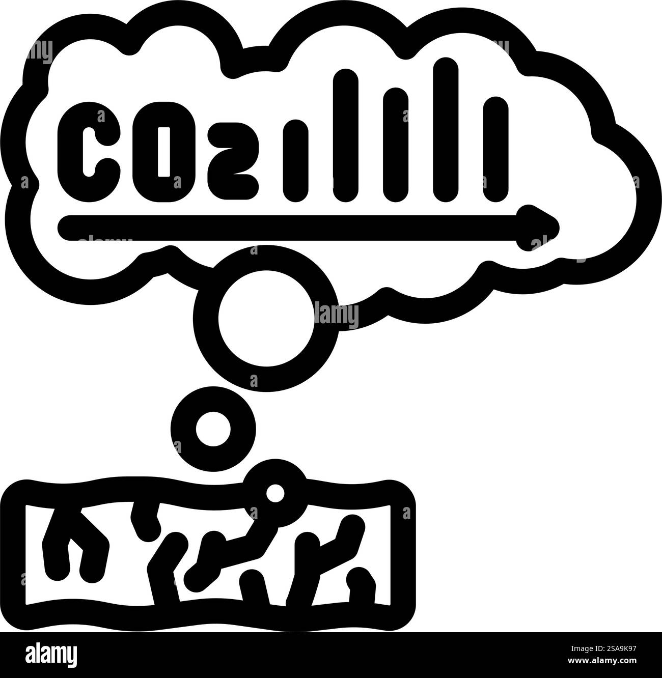 emissioni vettore icona linea pellet di legno. emissione di pellet di legno. illustrazione nera del simbolo del contorno isolato. illustrazione vettoriale dell'icona della linea dei pellet di legno delle emissioni Illustrazione Vettoriale