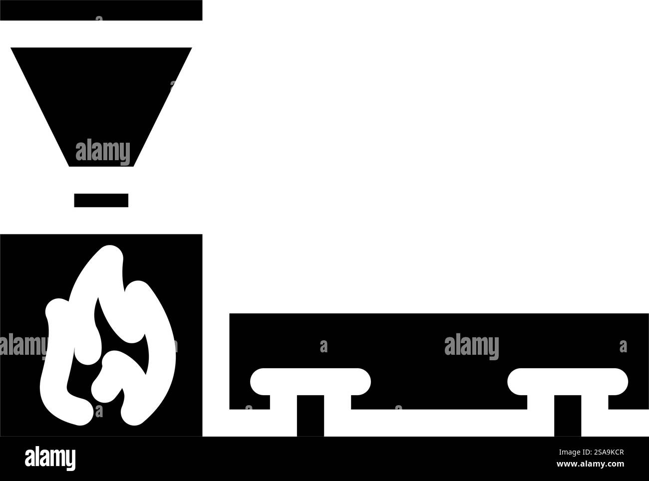 essiccazione di pellet di legno con icona a forma di glifo. cartello asciugatura pellet di legno. illustrazione del simbolo isolato. illustrazione del vettore dell'icona del glifo per asciugare i pellet di legno Illustrazione Vettoriale