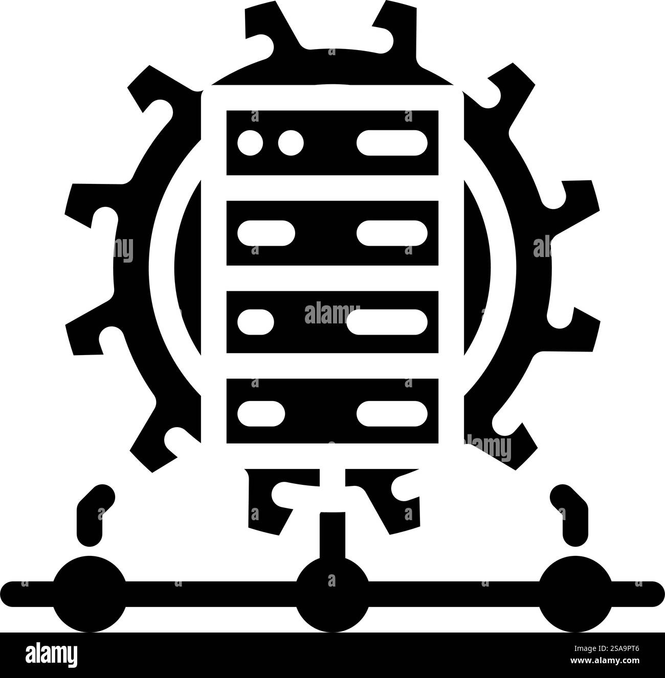 icon vector per la gestione dell'infrastruttura it dei processi aziendali. firma del processo aziendale di gestione dell'infrastruttura it. illustrazione del simbolo isolato. illustrazione vettoriale delle icone dei processi aziendali di gestione dell'infrastruttura it Illustrazione Vettoriale