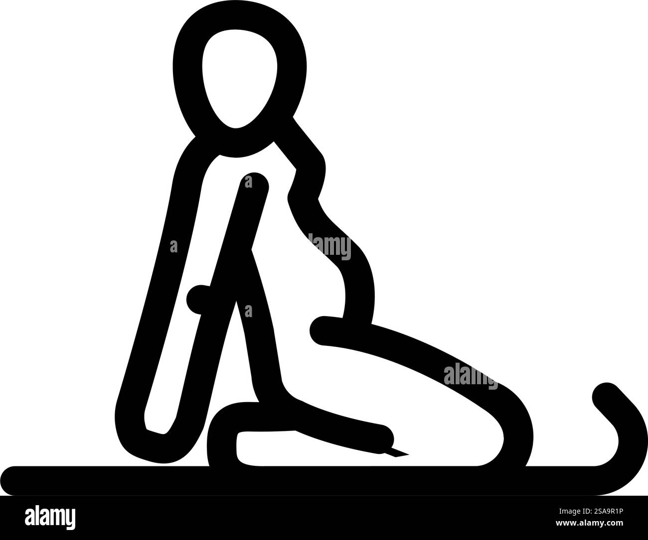 il pavimento pelvico seduto allunga il vettore dell'icona della linea fitness incinta. insegna fitness incinta allungata sul pavimento pelvico seduto. illustrazione nera del simbolo del contorno isolato. illustrazione vettoriale dell'icona della linea fitness incinta sul pavimento pelvico seduto Illustrazione Vettoriale