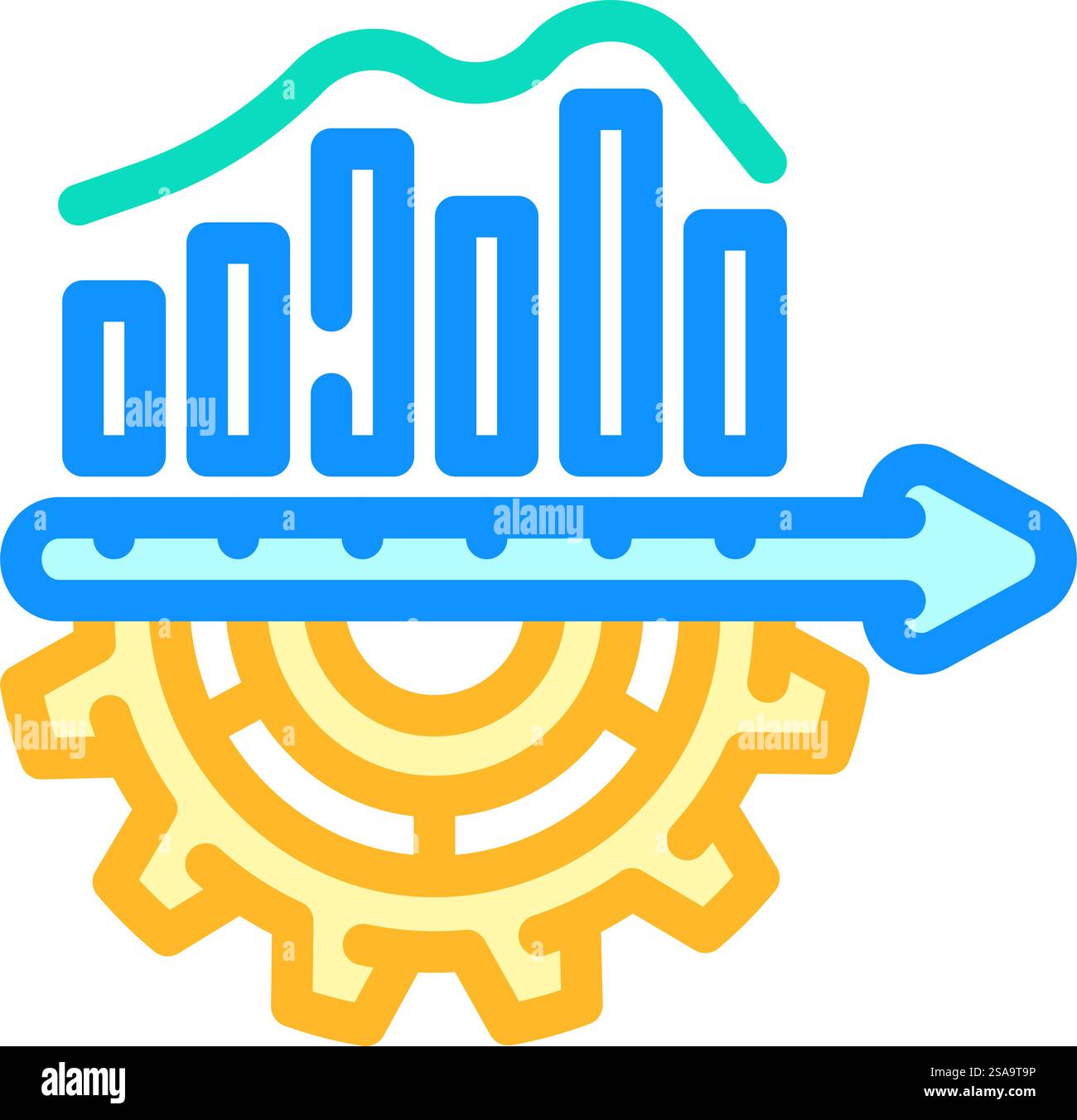 vettore di icone dei colori dei processi aziendali per lo sviluppo organizzativo. firma del processo aziendale di sviluppo organizzativo. illustrazione del simbolo isolato. illustrazione vettoriale delle icone dei colori dei processi aziendali di sviluppo organizzativo Illustrazione Vettoriale