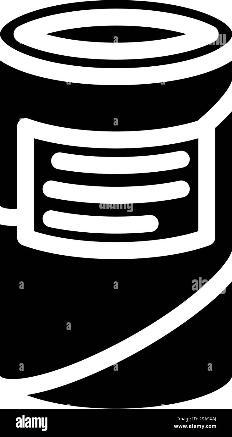 vettore icona glifo confezione in cartone del tubo. cartello di imballaggio in cartone della provetta. illustrazione del simbolo isolato. illustrazione del vettore dell'icona del simbolo del simbolo del cartoncino del tubo Illustrazione Vettoriale