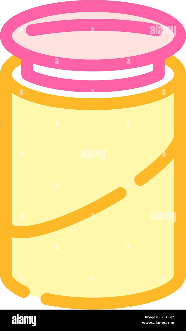 provetta con icona vettoriale del colore del tappo. provetta con etichetta tappo. illustrazione del simbolo isolato. illustrazione vettoriale dell'icona del colore del tappo Illustrazione Vettoriale