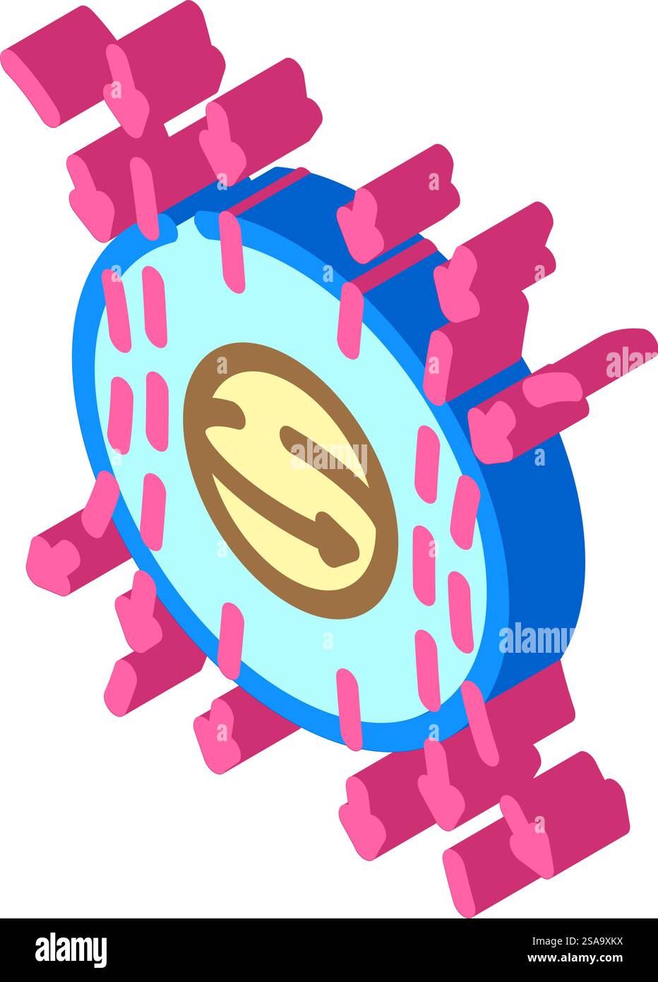 l'origine dei campi magnetici mistifica il vettore di icone isometriche. l'origine del segno misterioso dei campi magnetici. illustrazione del simbolo isolato. l'origine dei campi magnetici mistifica l'illustrazione vettoriale dell'icona isometrica Illustrazione Vettoriale