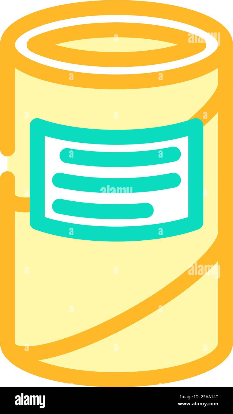 vettore dell'icona del colore dell'imballaggio in cartone del tubo. cartello di imballaggio in cartone della provetta. illustrazione del simbolo isolato. immagine vettoriale dell'icona del colore della confezione del cartone del tubo Illustrazione Vettoriale