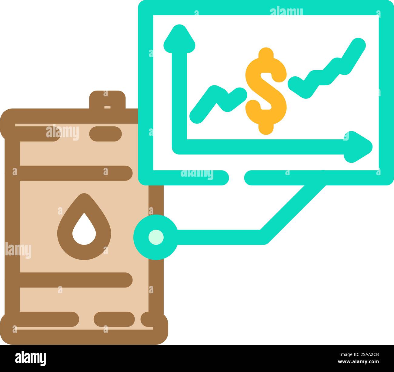 vettore icona colore settore prezzo del petrolio. segnale dell'industria del prezzo del petrolio. illustrazione del simbolo isolato. illustrazione vettoriale dell'icona del colore del settore del prezzo del petrolio Illustrazione Vettoriale