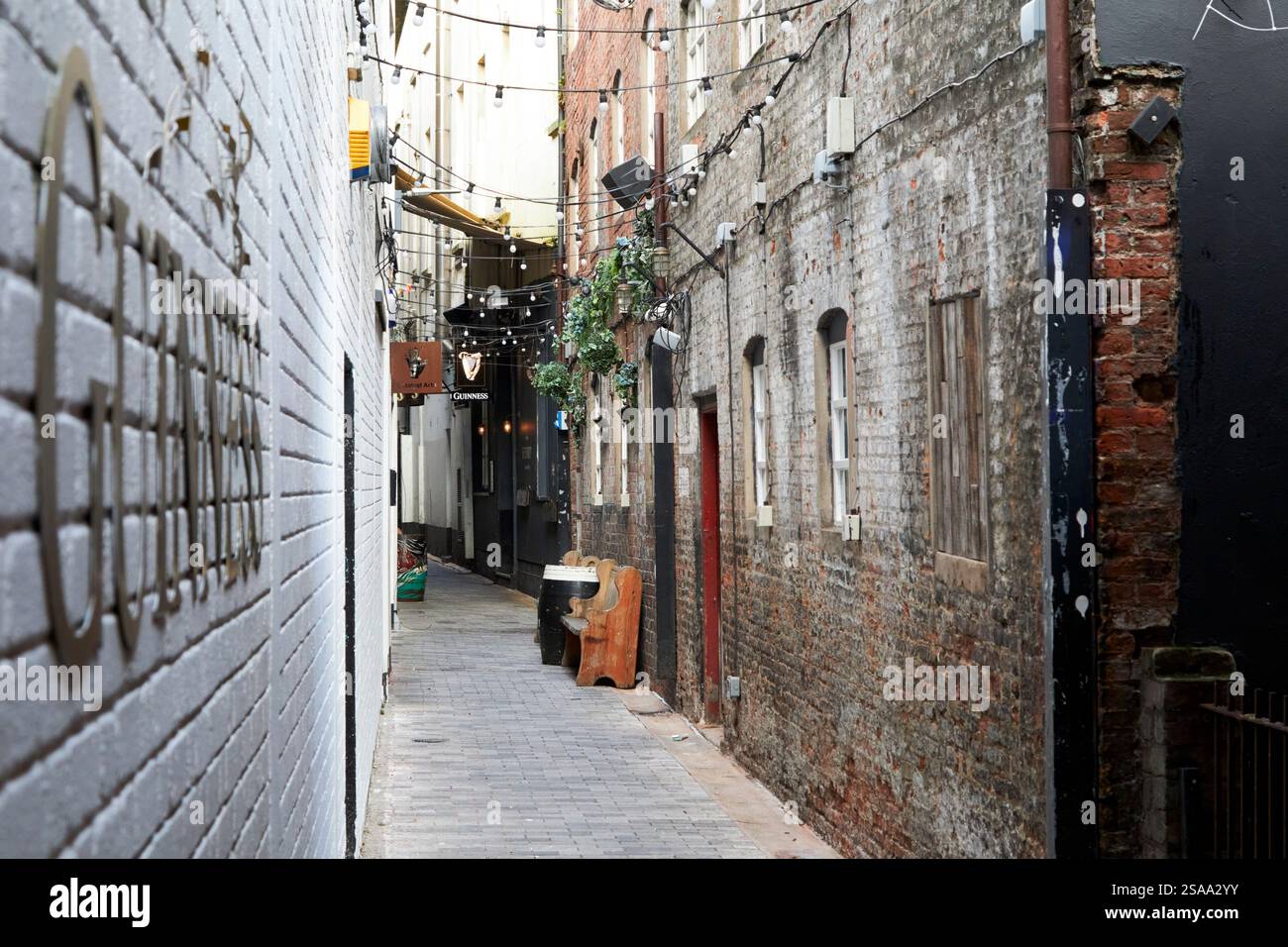 ingresso gioie parte della zona storica di belfast voci belfast, irlanda del nord, regno unito Foto Stock