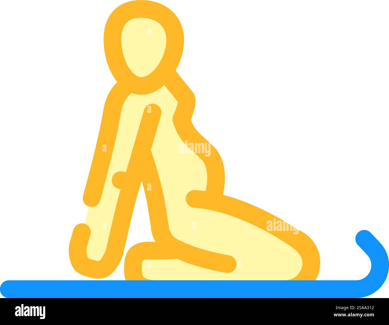 il pavimento pelvico seduto allunga il vettore dell'icona del colore della forma fisica incinta. insegna fitness incinta allungata sul pavimento pelvico seduto. illustrazione del simbolo isolato. illustrazione vettoriale dell'icona del colore di fitness incinta sul pavimento pelvico seduto Illustrazione Vettoriale
