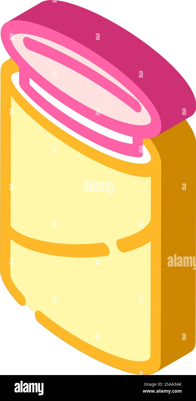 provetta con vettore icona isometrica tappo. provetta con etichetta tappo. illustrazione del simbolo isolato. illustrazione vettoriale dell'icona isometrica della provetta con tappo Illustrazione Vettoriale