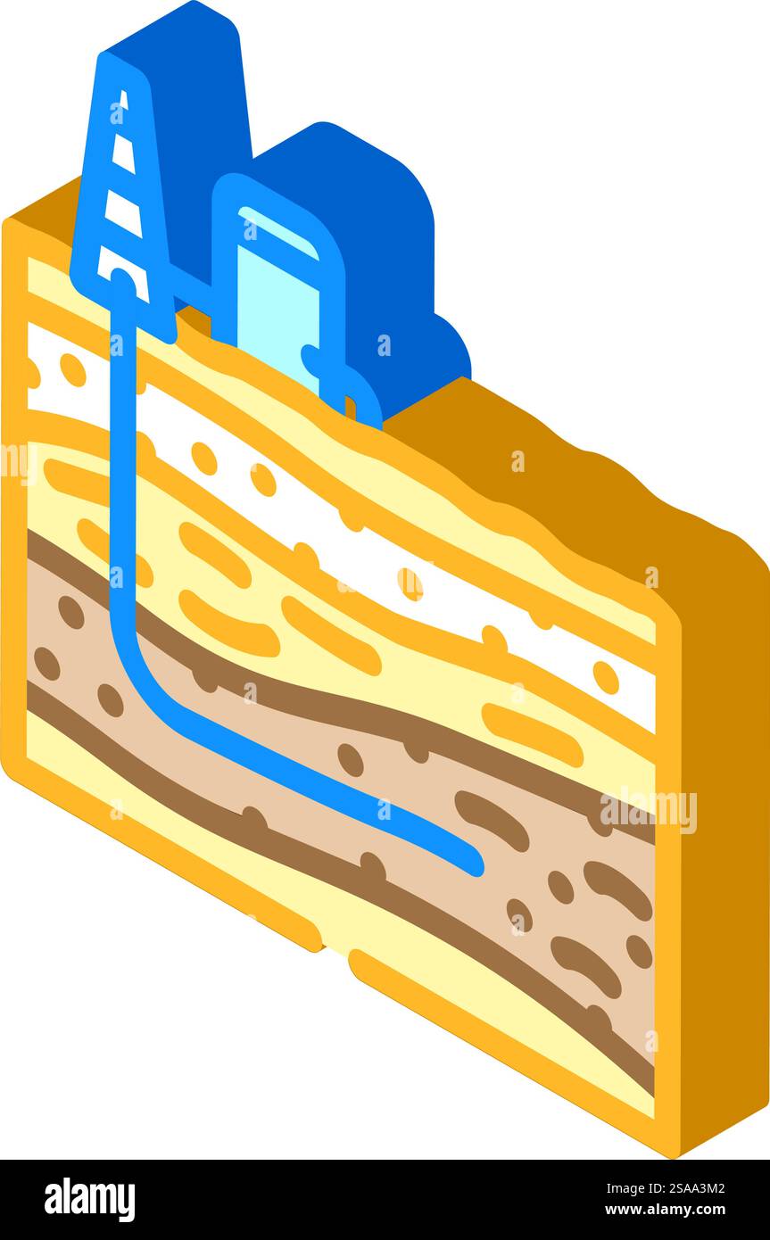 vettore icona isometrico dell'industria petrolifera di scisto. segnale dell'industria petrolifera di scisto. illustrazione del simbolo isolato. illustrazione vettoriale dell'icona isometrica dell'industria petrolifera di scisto Illustrazione Vettoriale