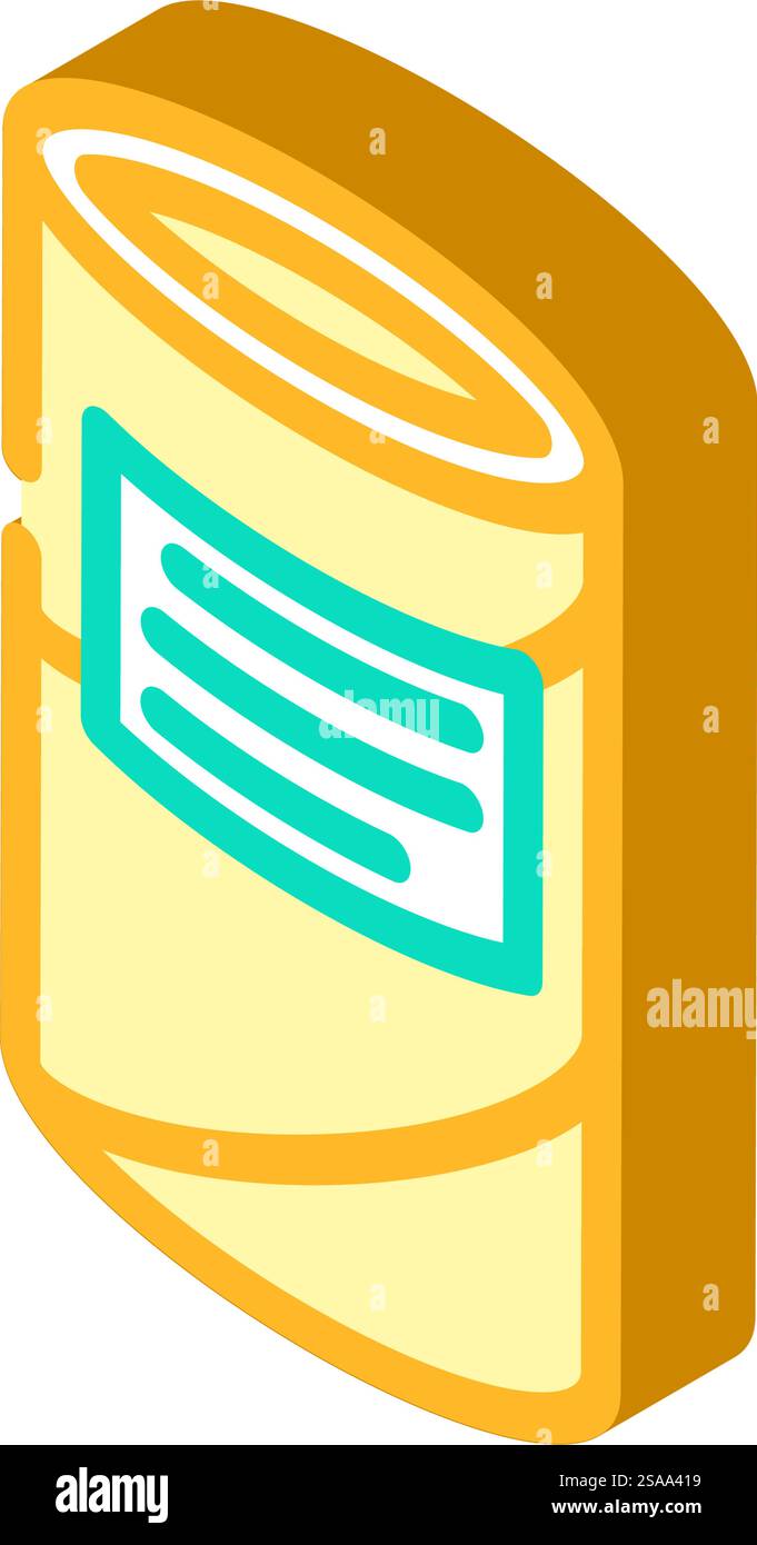 vettore icona isometrico di imballaggio in cartone del tubo. cartello di imballaggio in cartone della provetta. illustrazione del simbolo isolato. illustrazione vettoriale dell'icona isometrica dell'imballaggio in cartone del tubo Illustrazione Vettoriale