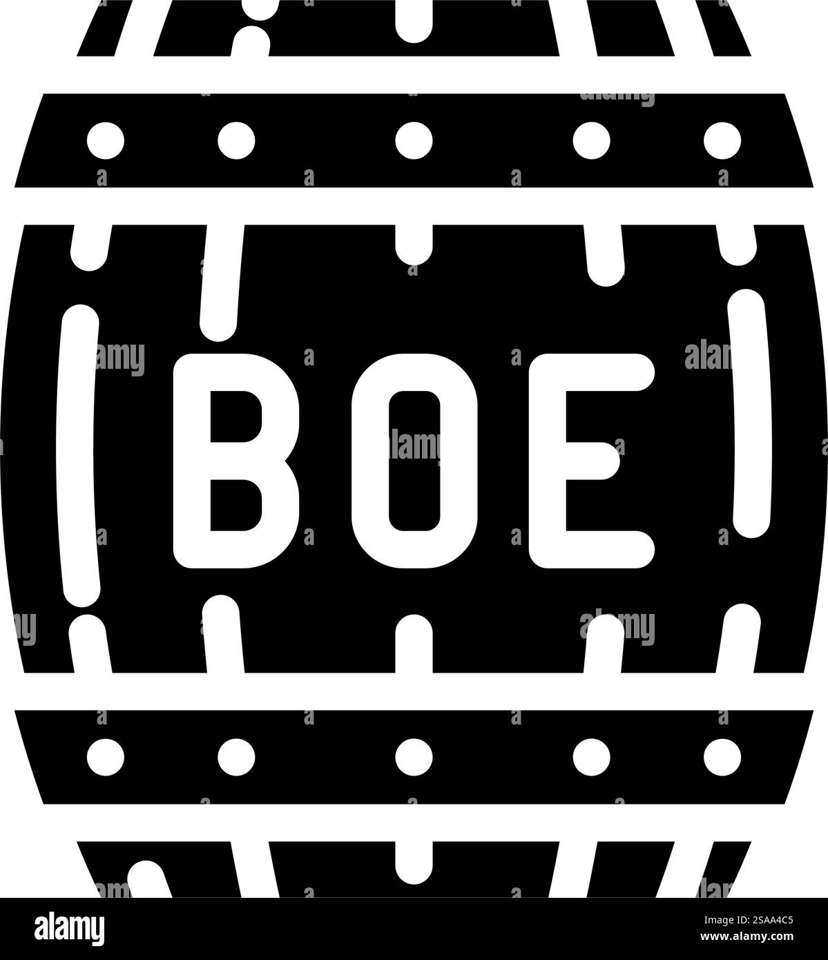 vettore dell'icona boe glyph equivalente in barilotto d'olio. segnale boe equivalente al barile di olio. illustrazione del simbolo isolato. illustrazione vettoriale dell'icona del glifo boe equivalente della camera d'olio Illustrazione Vettoriale