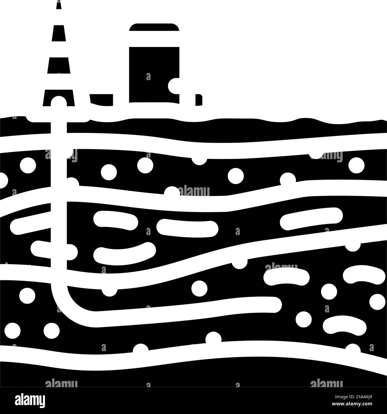 vettore icona glifo industria petrolifera di scisto. segnale dell'industria petrolifera di scisto. illustrazione del simbolo isolato. illustrazione vettoriale dell'icona glifo dell'industria petrolifera di scisto Illustrazione Vettoriale