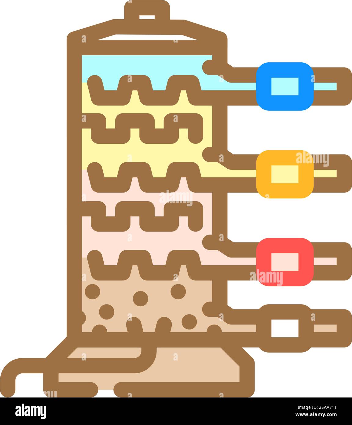 vettore icona colore industria raffinazione del petrolio. segnale dell'industria della raffinazione del petrolio. illustrazione del simbolo isolato. illustrazione vettoriale dell'icona a colori del settore della raffinazione del petrolio Illustrazione Vettoriale