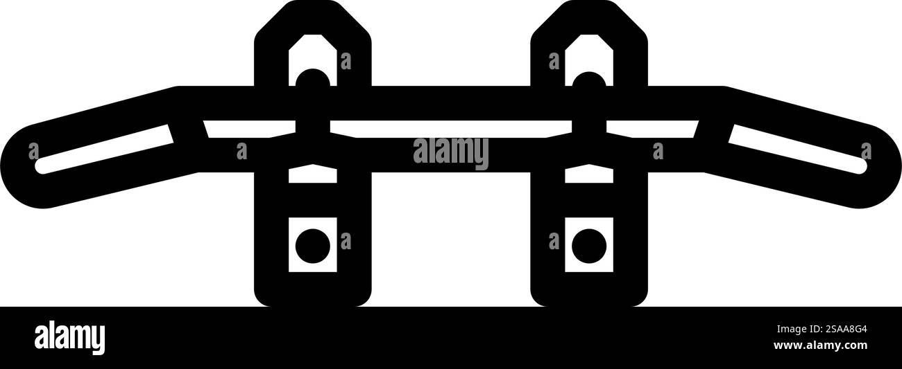 tirare verso l'alto il vettore dell'icona della linea dello strumento fitness. cartello attrezzi per il fitness. illustrazione nera del simbolo del contorno isolato. illustrazione vettoriale dell'icona della linea dello strumento di fitness della barra di sollevamento Illustrazione Vettoriale