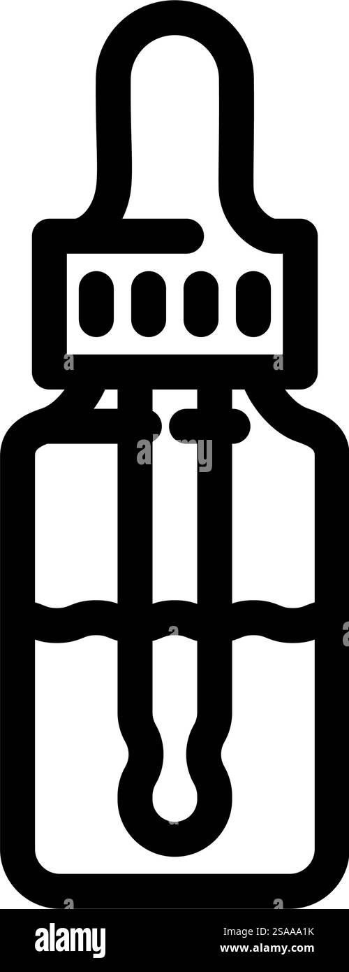 bottiglie di olio essenziale linea di trattamento spa icona vettore. bottiglie di olio essenziale segno di trattamento spa. illustrazione nera del simbolo del contorno isolato. illustrazione vettoriale dell'icona delle bottiglie di olio essenziali per il trattamento della terapia termale Illustrazione Vettoriale