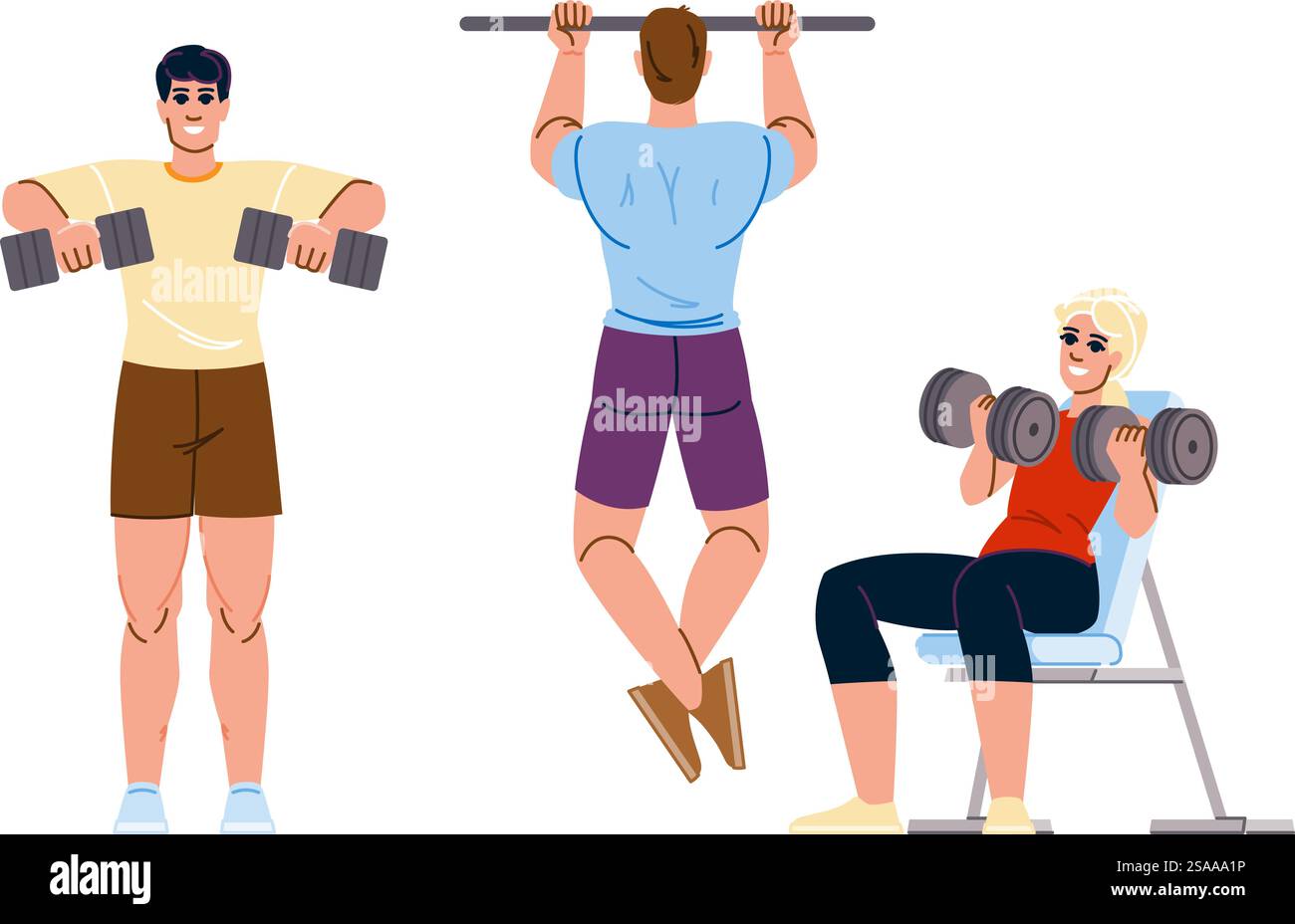 curl fitness esercizi vettore braccio. tavola da bagno, pressa per il mento, braccio flessibile per esercizi di fitness. persone illustrazione a fumetti piatta. curl fitness esercizi vettore braccio Illustrazione Vettoriale curl fitness esercizi vettore braccio. tavola da bagno, pressa per il mento, braccio flessibile per esercizi di fitness. persone illustrazione a fumetti piatta. curl fitness esercizi vettore braccio Illustrazione Vettoriale