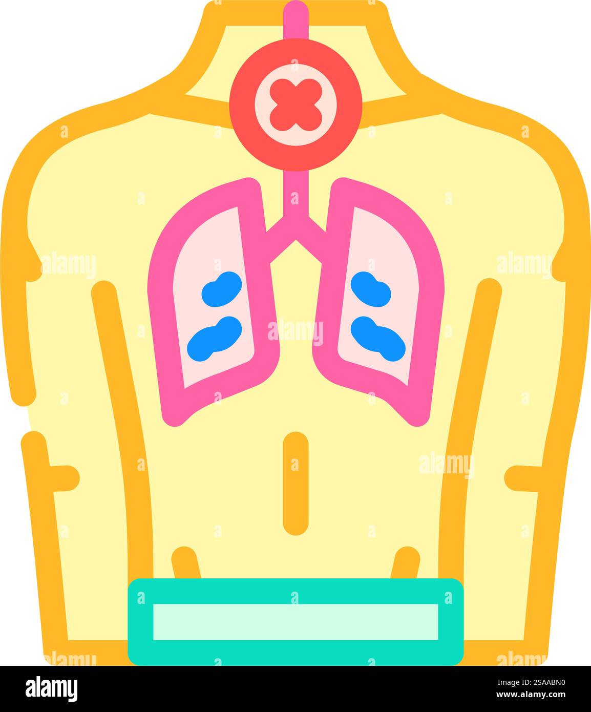 mancanza di respiro malattia sintomo colore icona vettore. mancanza di respiro malattia sintomo. illustrazione del simbolo isolato. immagine vettoriale dell'icona del colore del sintomo della malattia respiratoria Illustrazione Vettoriale