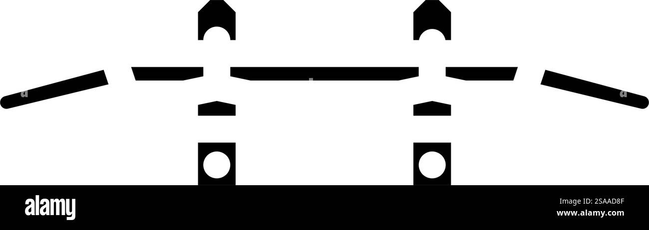 tirare verso l'alto il vettore dell'icona glifo dello strumento fitness. cartello attrezzi per il fitness. illustrazione del simbolo isolato. illustrazione vettoriale dell'icona glifo dello strumento fitness della barra Illustrazione Vettoriale