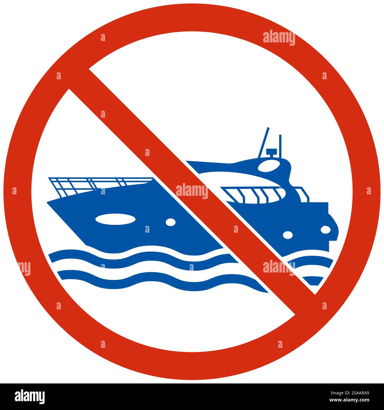 Segnale di sicurezza per l'acqua attenzione, nessun veicolo artigianale motorizzato Illustrazione Vettoriale