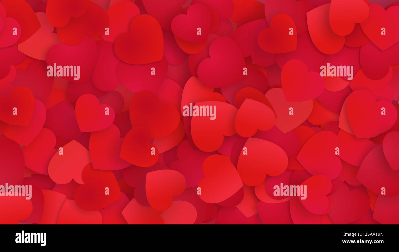 Arrossato rosso cuore d'amore sfondo pastello i Love You Happy Valentines card Foto Stock