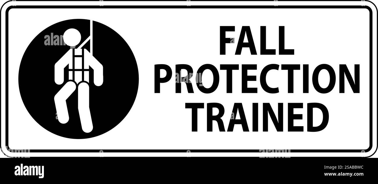 Decalcomanie Hard Hat, formazione sulla protezione anticaduta Illustrazione Vettoriale