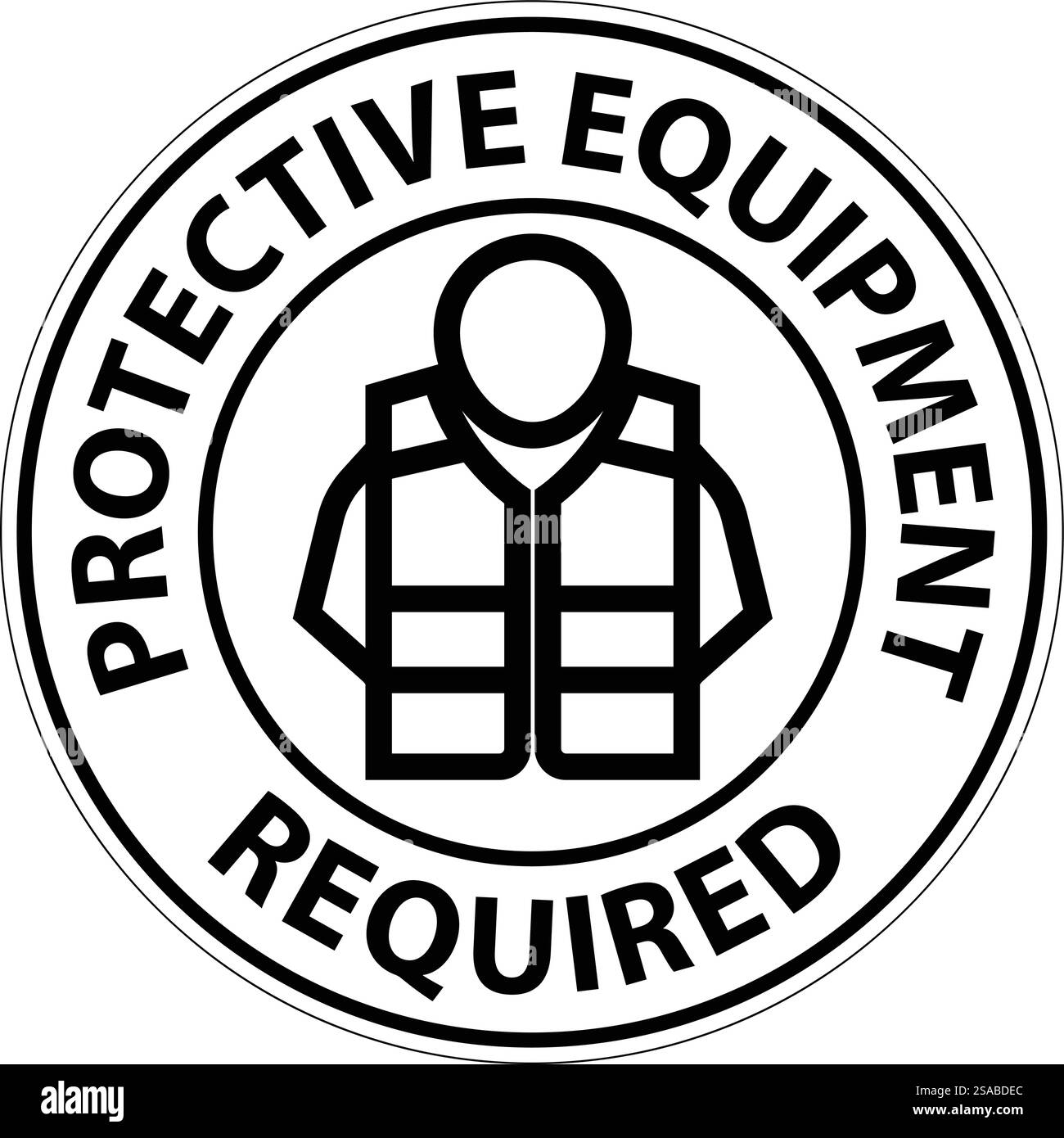 Cartello da pavimento, dispositivi di protezione necessari Illustrazione Vettoriale