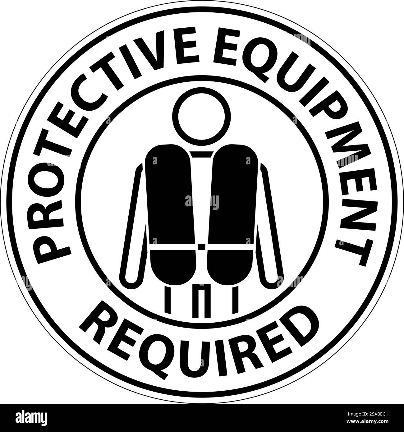 Cartello da pavimento, dispositivi di protezione necessari Illustrazione Vettoriale