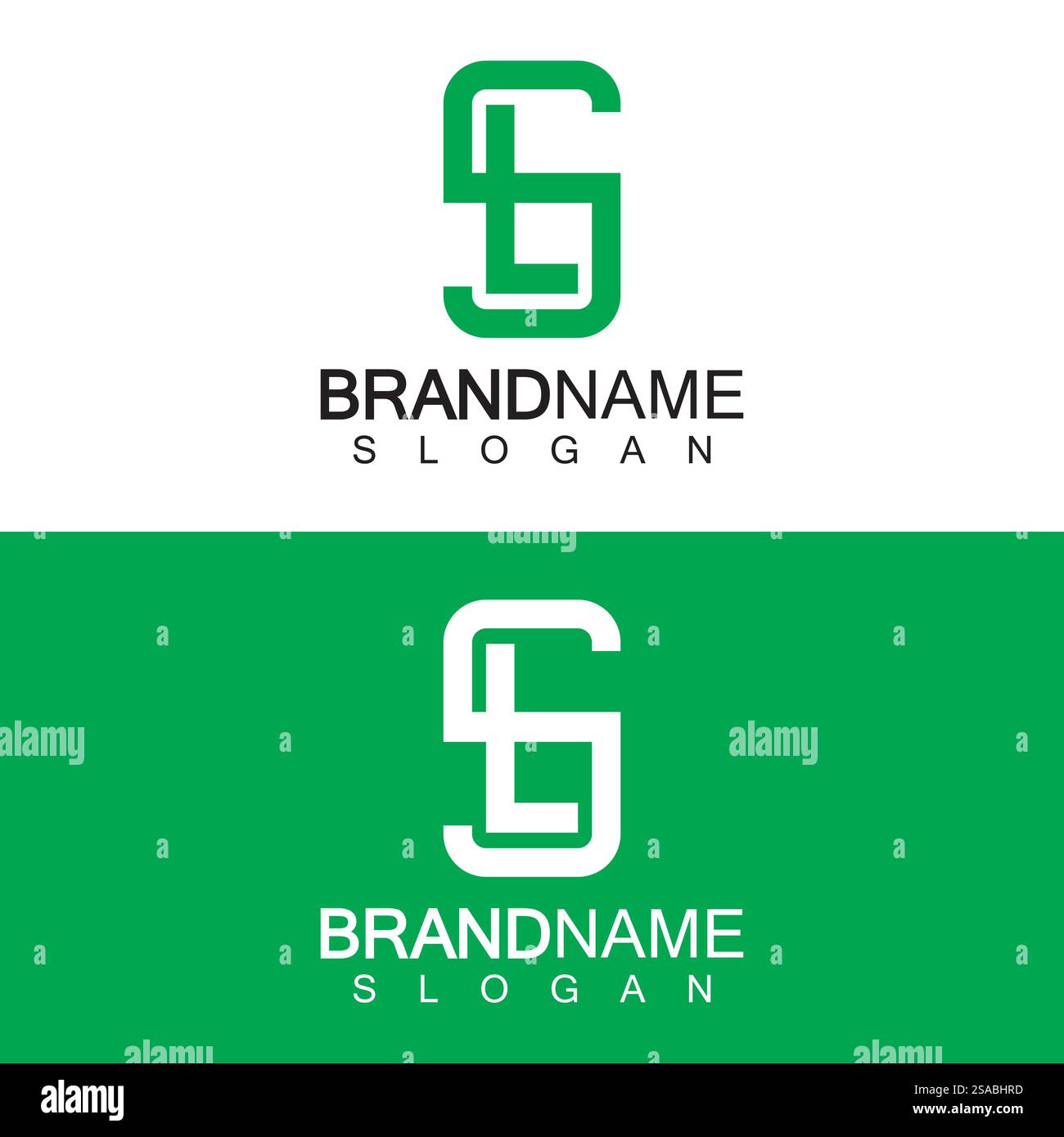 Vettore modello di disegno con logo lettera LS in forma quadrata Illustrazione Vettoriale