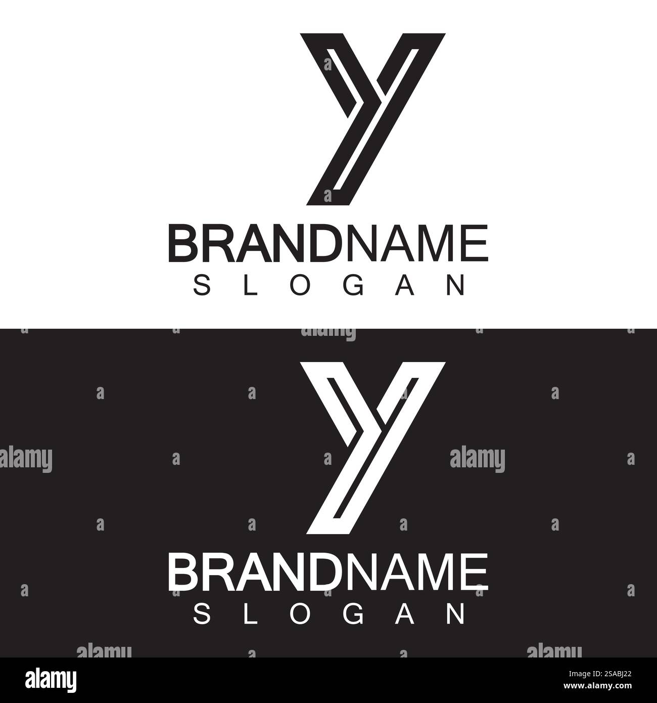 Disegno illustrazione modello logo vettore lettera Y. Illustrazione Vettoriale