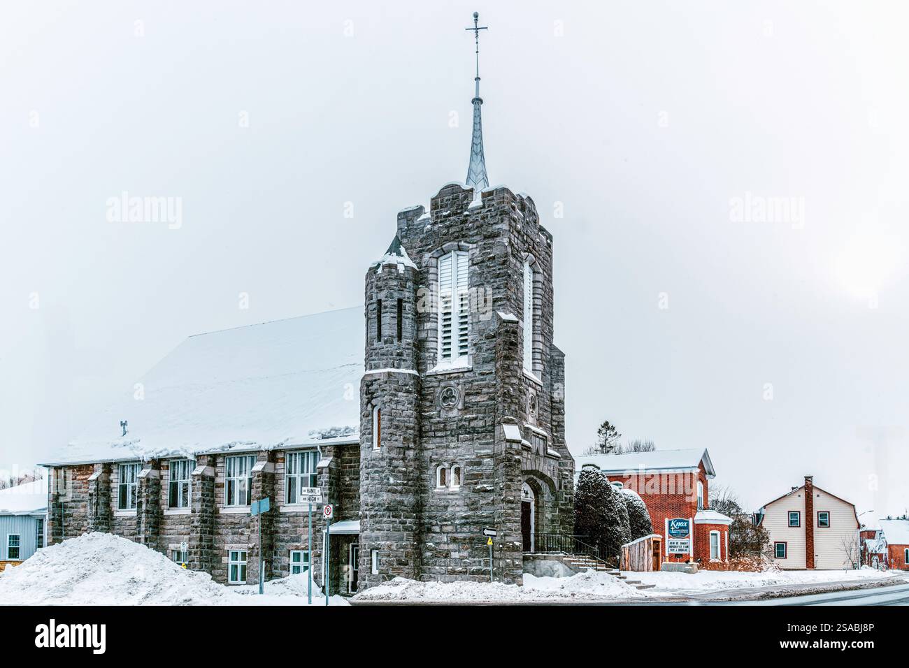 Knox Presbyterian Church in inverno Foto Stock
