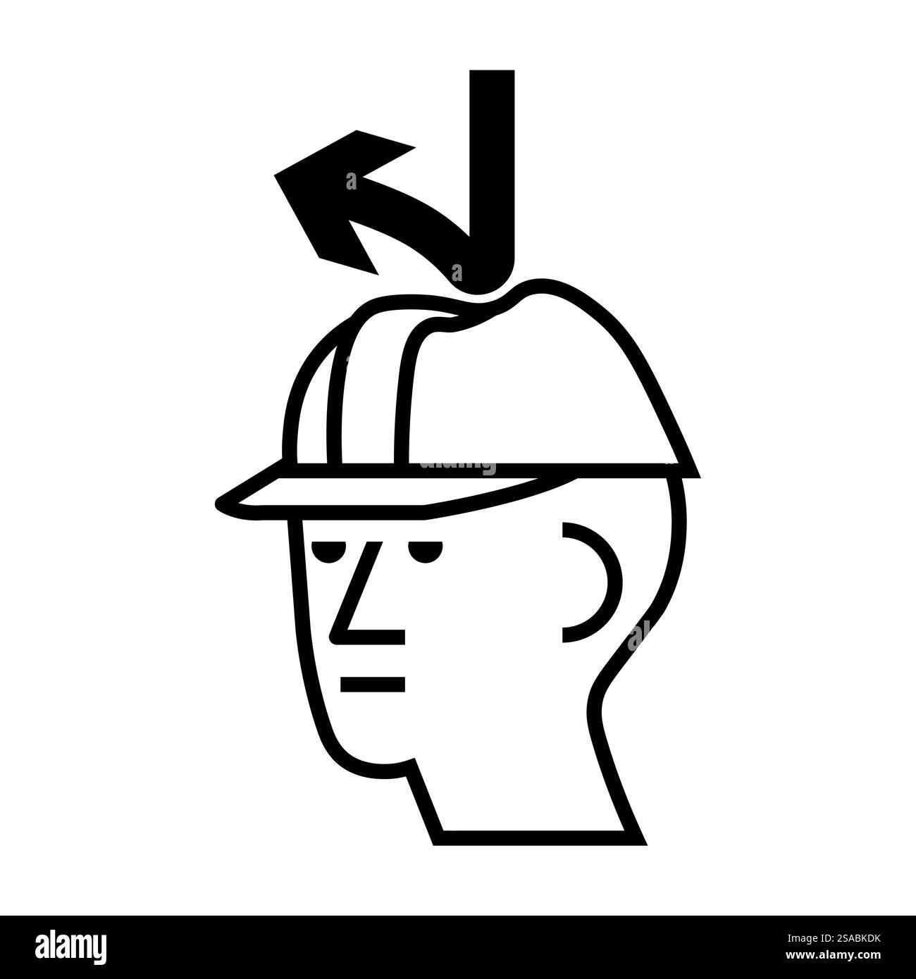 Cartello di pericolo, caduta di oggetti Hard Hat area Illustrazione Vettoriale