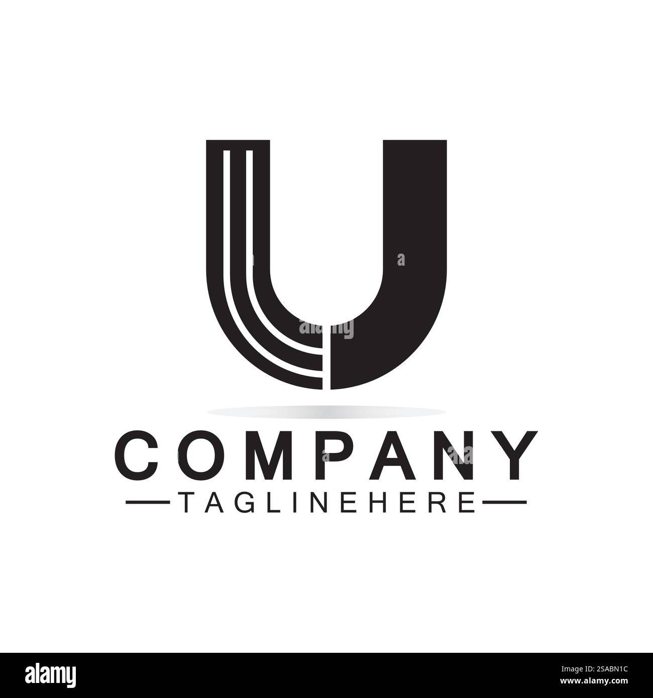 Design dell'icona del logo Letter U. Business moderno iniziale U. Illustrazione Vettoriale