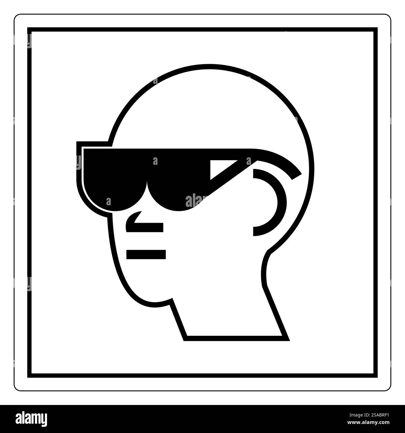 Icona minimalista di una persona con occhiali da sole Illustrazione Vettoriale