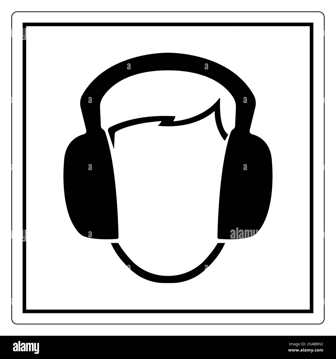 Simbolo icona cuffie per l'ascolto audio Illustrazione Vettoriale