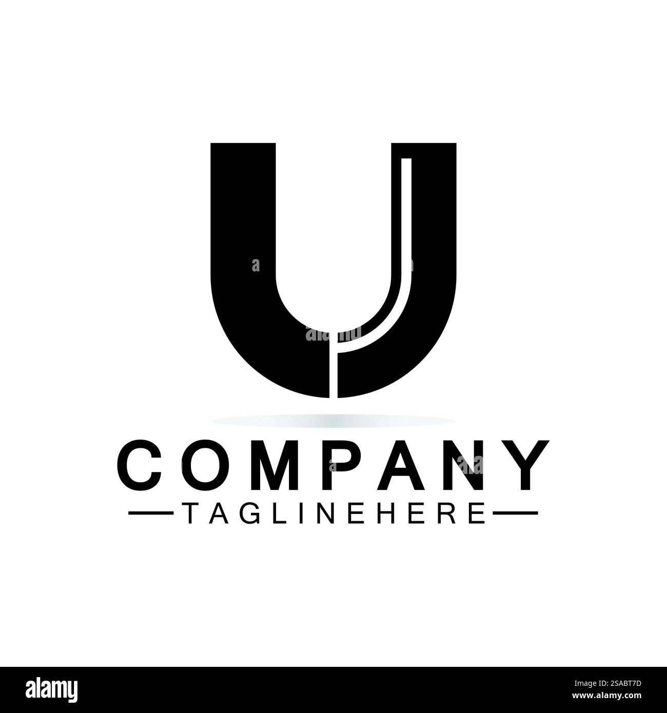 Design dell'icona del logo Letter U. Business moderno iniziale U. Illustrazione Vettoriale