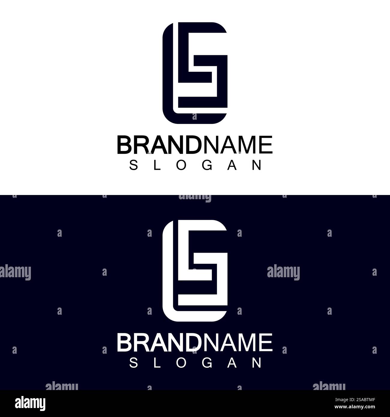 Vettore modello di disegno con logo lettera LS in forma quadrata Illustrazione Vettoriale