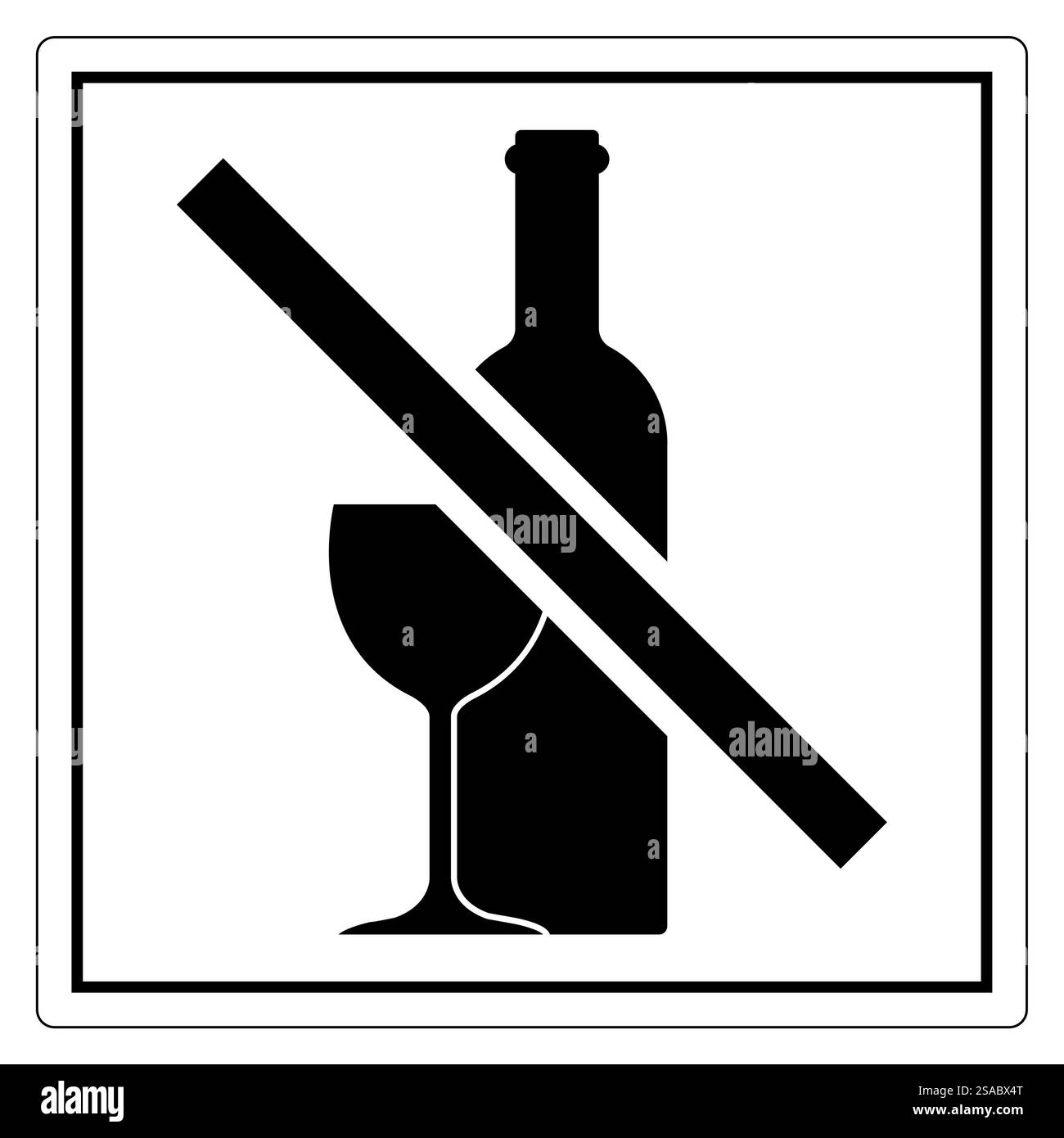 Nessun simbolo di alcool per la segnaletica di sicurezza Illustrazione Vettoriale