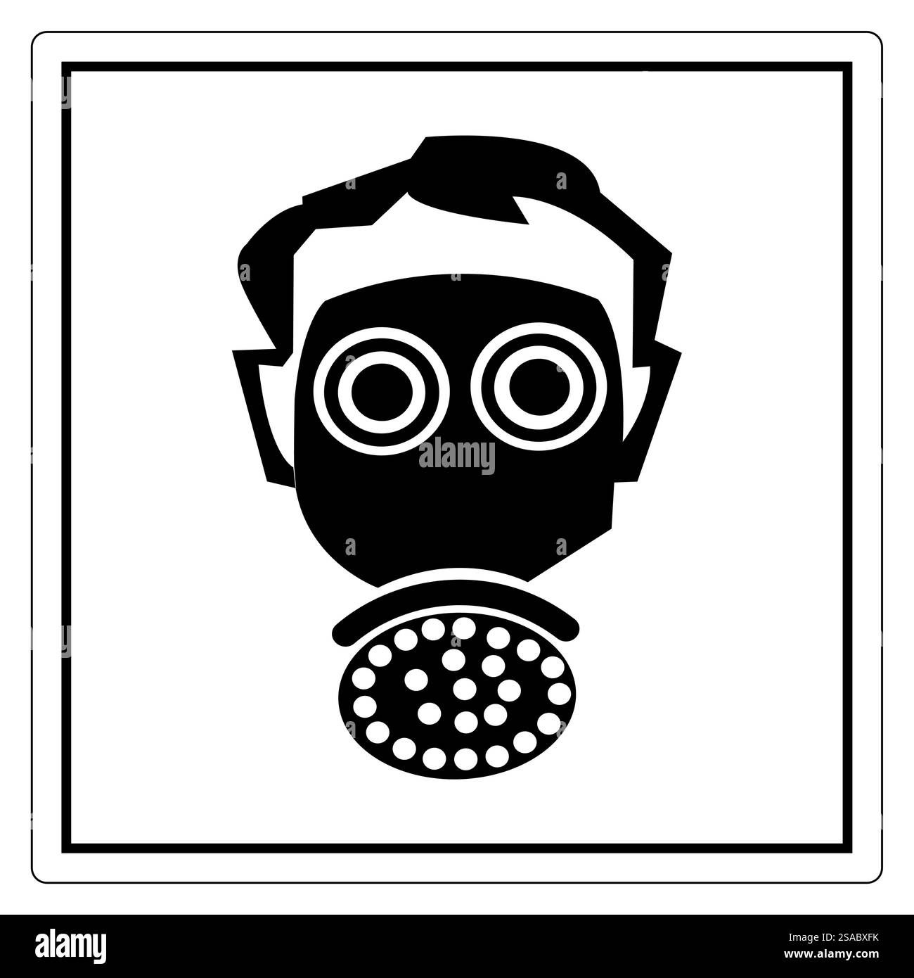 Icona maschera antigas per sicurezza e protezione Illustrazione Vettoriale