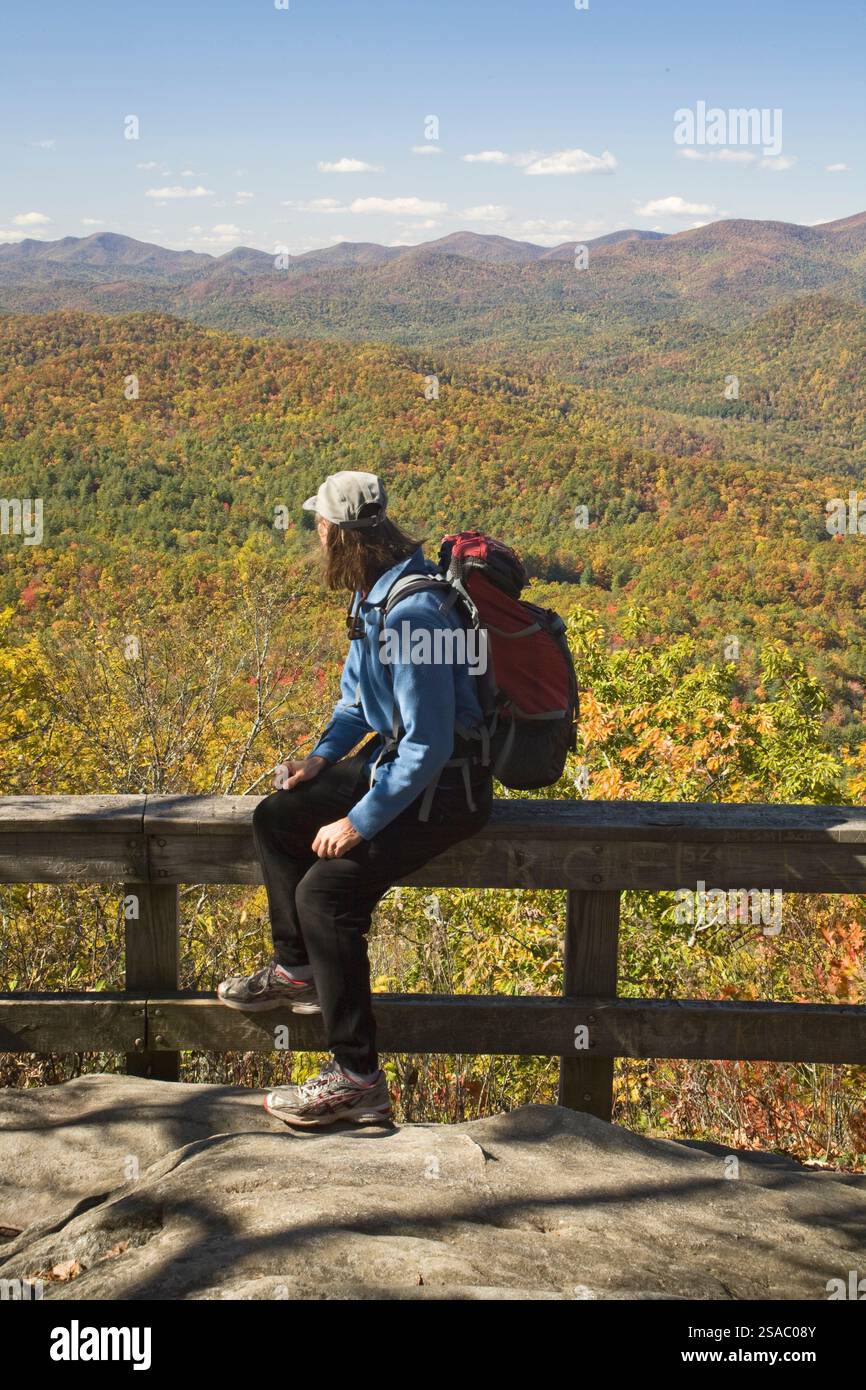 GA00030-00...Georgia - Vista dal Tennessee Rock Trail in Black Rock Mountain State Park. Foto Stock