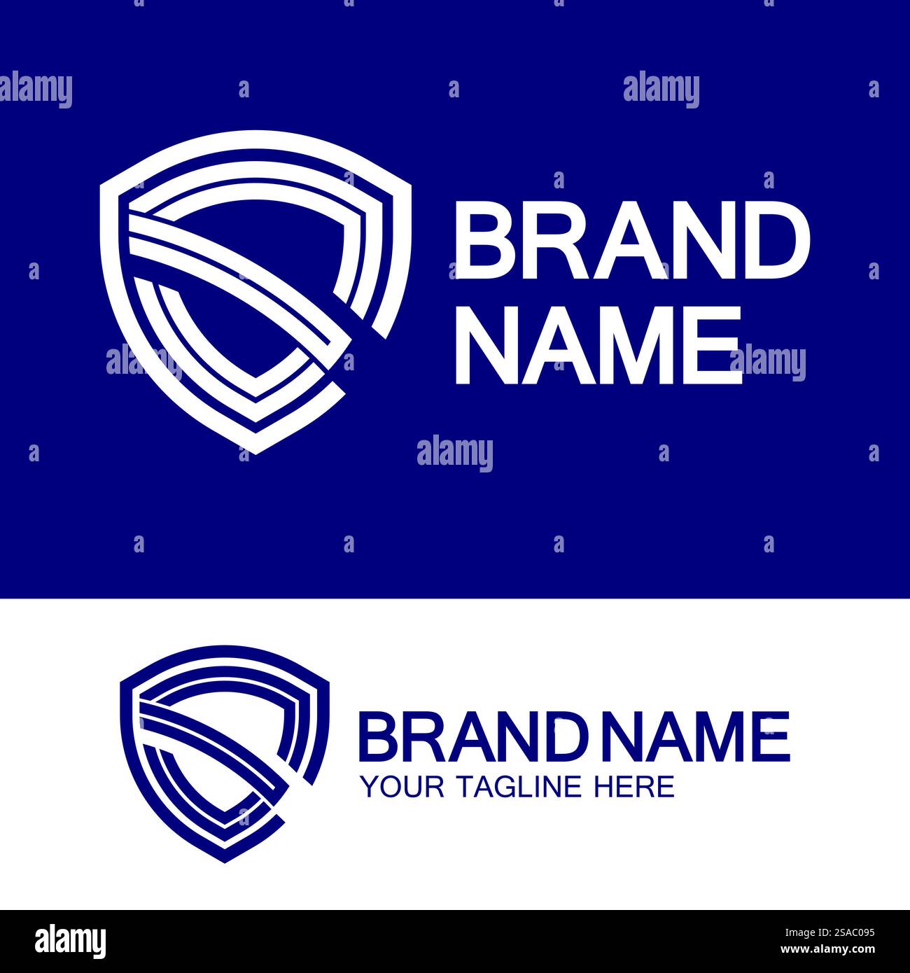 Logo CS o logo SC. Logo Creative Letter CS o SC monogram forma a scudo. Illustrazione Vettoriale