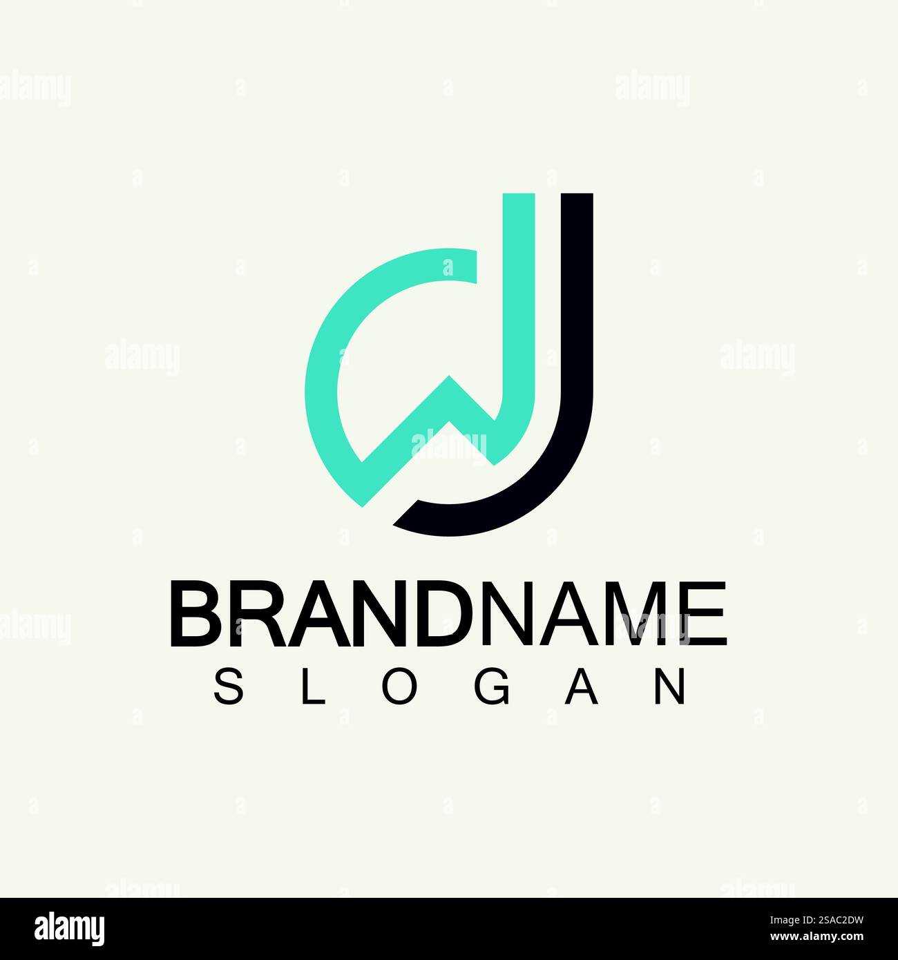 Modello di design del logo DW o WD di lettere alfabetiche Illustrazione Vettoriale